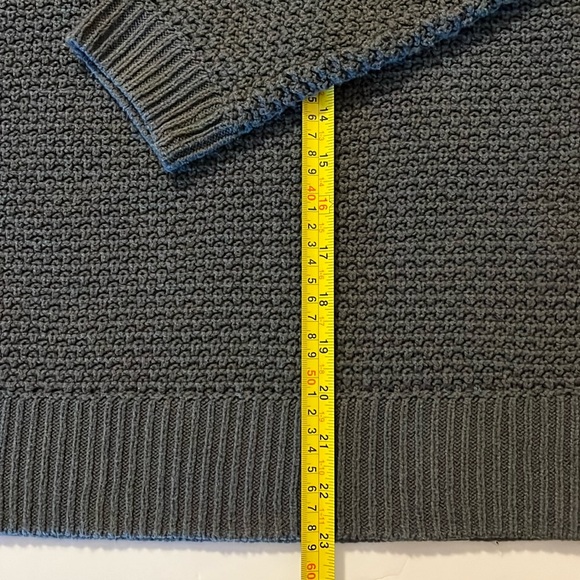 Gap Womens Gray Sweater Sz Lg Textured Reverse Stockinette Raglan Sleeves Ribbed - Picture 9 of 16